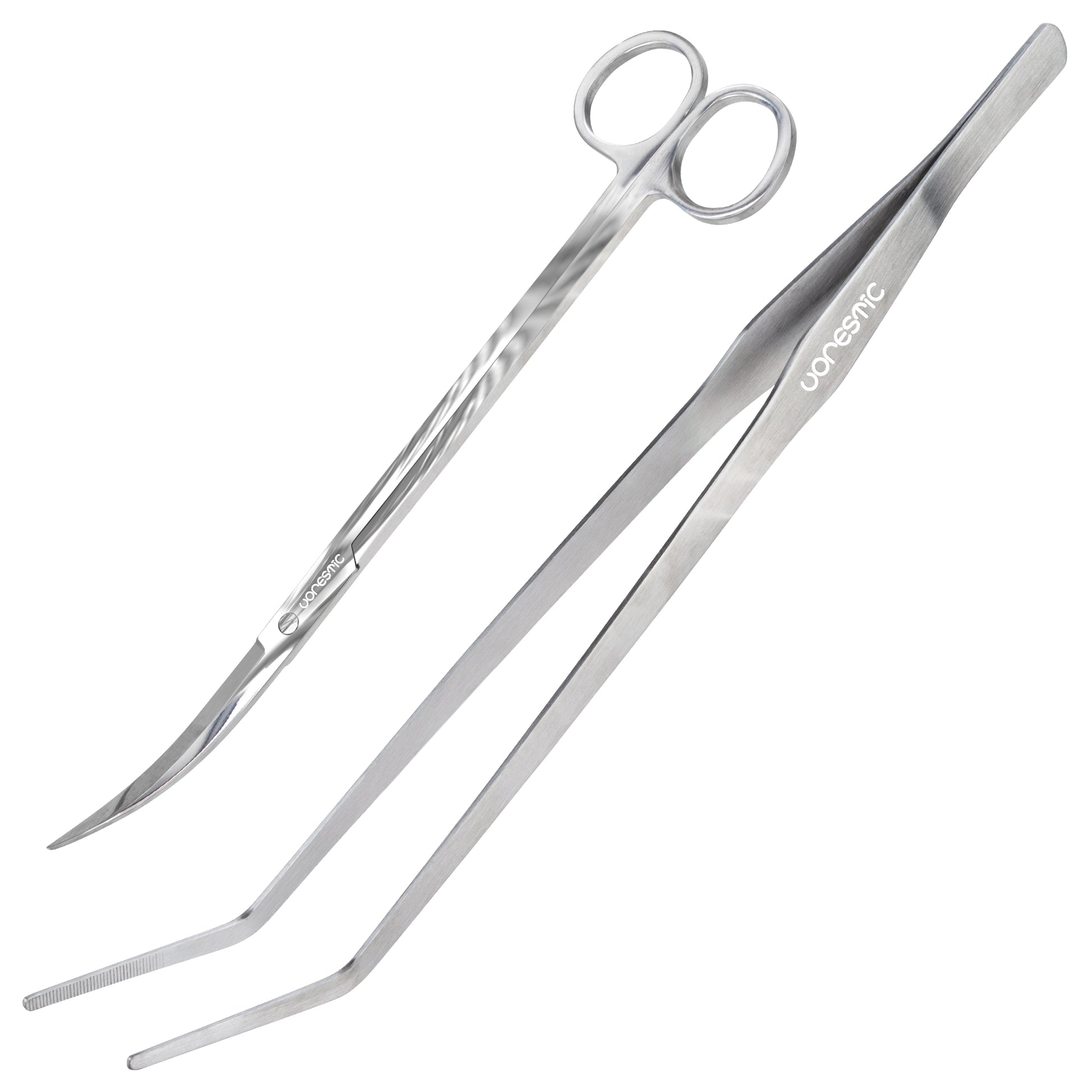 Set Curved Tweezers (38 cm) and Curved Scissors (25 cm) – Vorestic