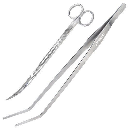 Set Curved Tweezers (38 cm) and Curved Scissors (25 cm)